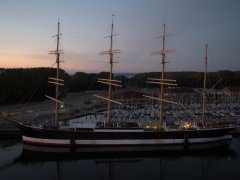 This picture was taken 2016 and showes the legendary four mast rowing boat Passat near Travemünde Germany This picture was taken 2016 and showes the legendary four mast rowing boat Passat near Travemünde Germany
