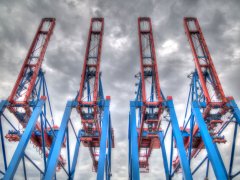 Container terminal Elbe Hamburg Germany Container terminal Elbe Hamburg Germany